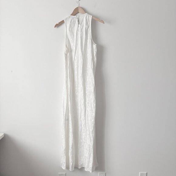 Zara Lace Jacquard Maxi Dress NWT White Size Medium - Picture 9 of 11